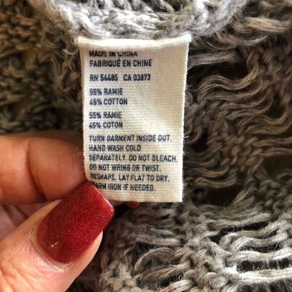 American Eagle XL Gray Lightweight Open Knit Slouchy Long Sleeve Sweater - Picture 5 of 6